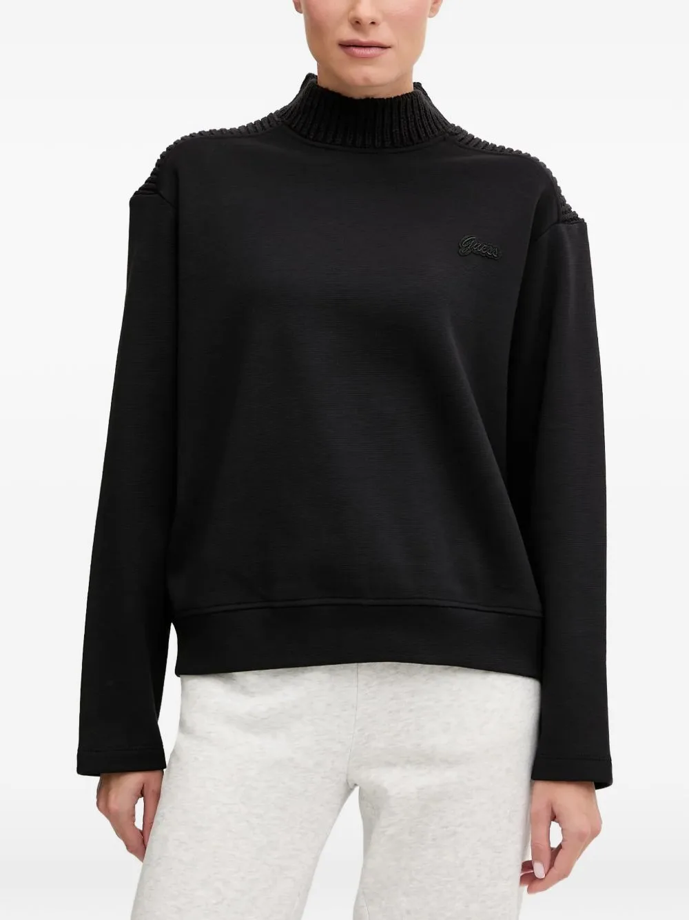 Knitted High-Neck Sweatshirt by GUESS USA