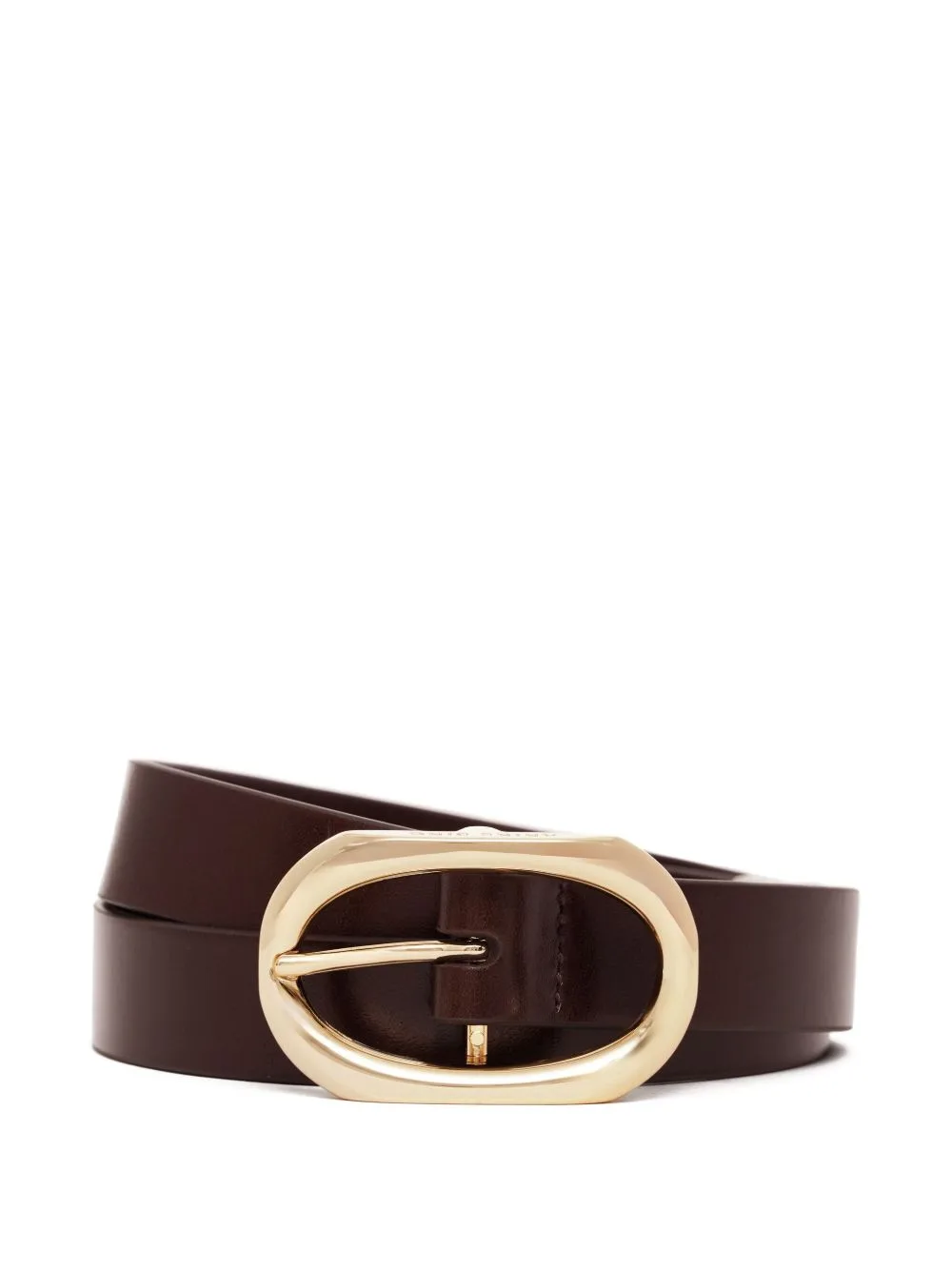 Oval-Buckle Leather Belt