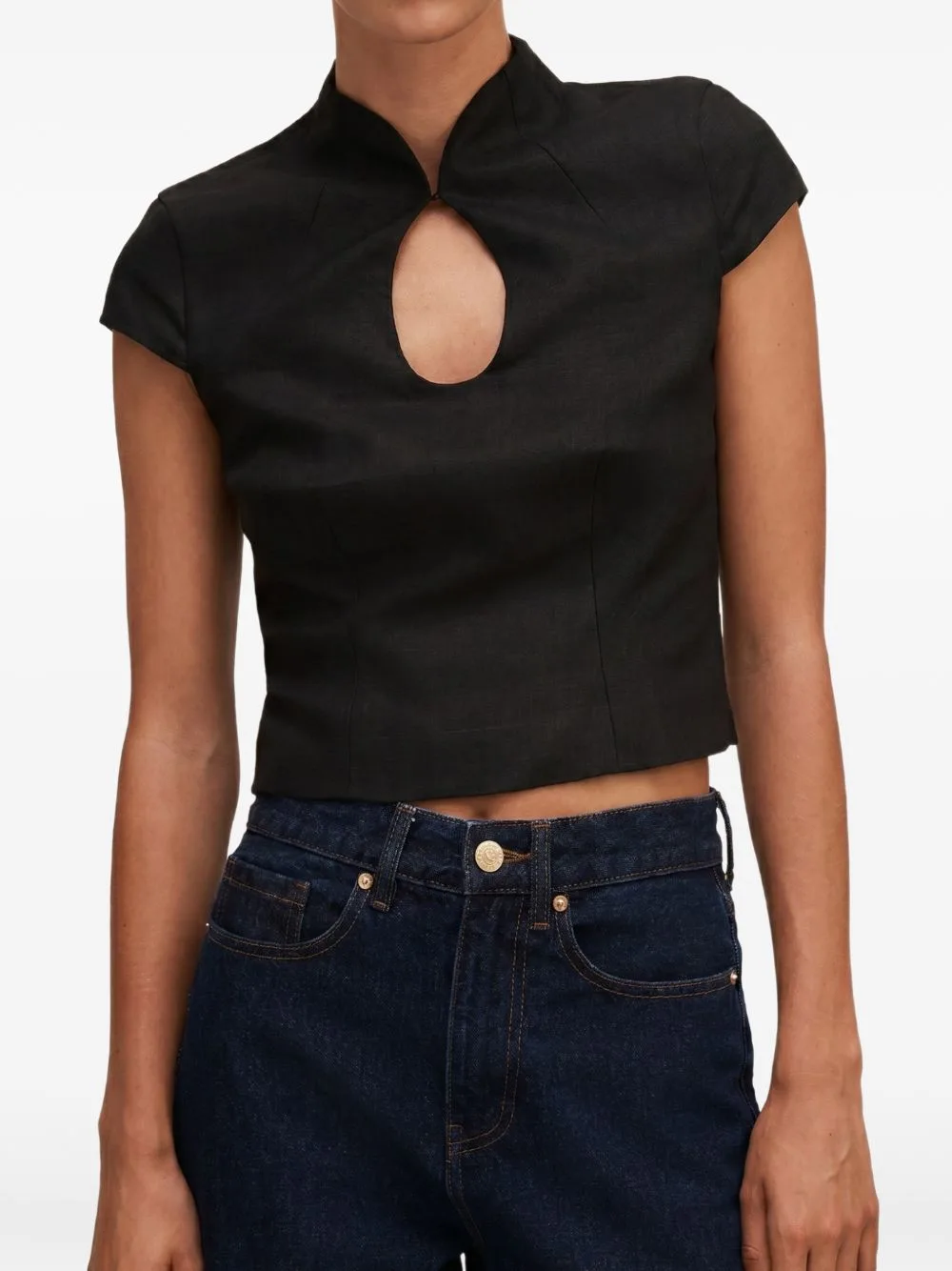 Ayla Keyhole Linen Top by Ever New