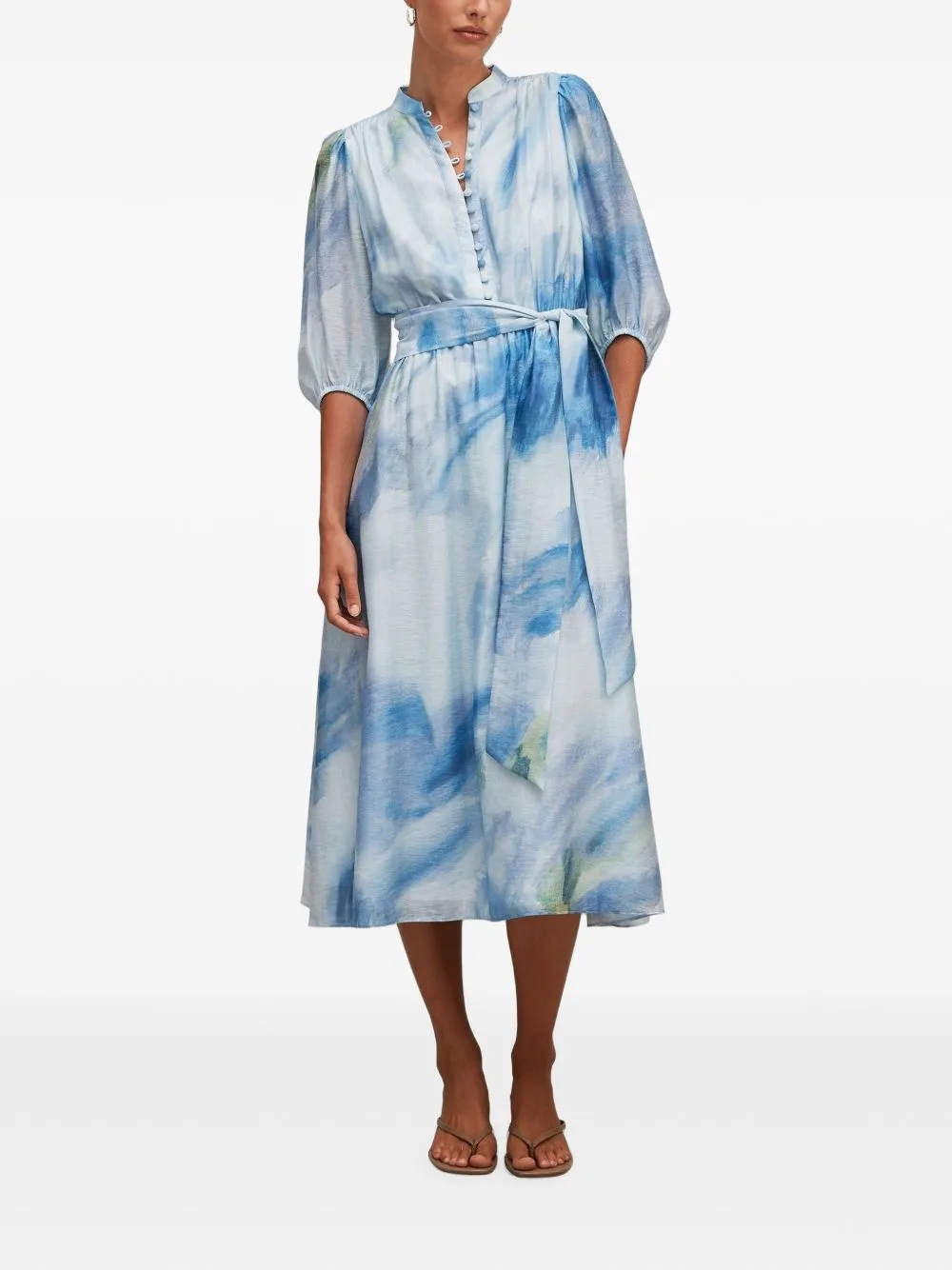 Lorena Abstract-Print A-Line Midi Dress by Ever New