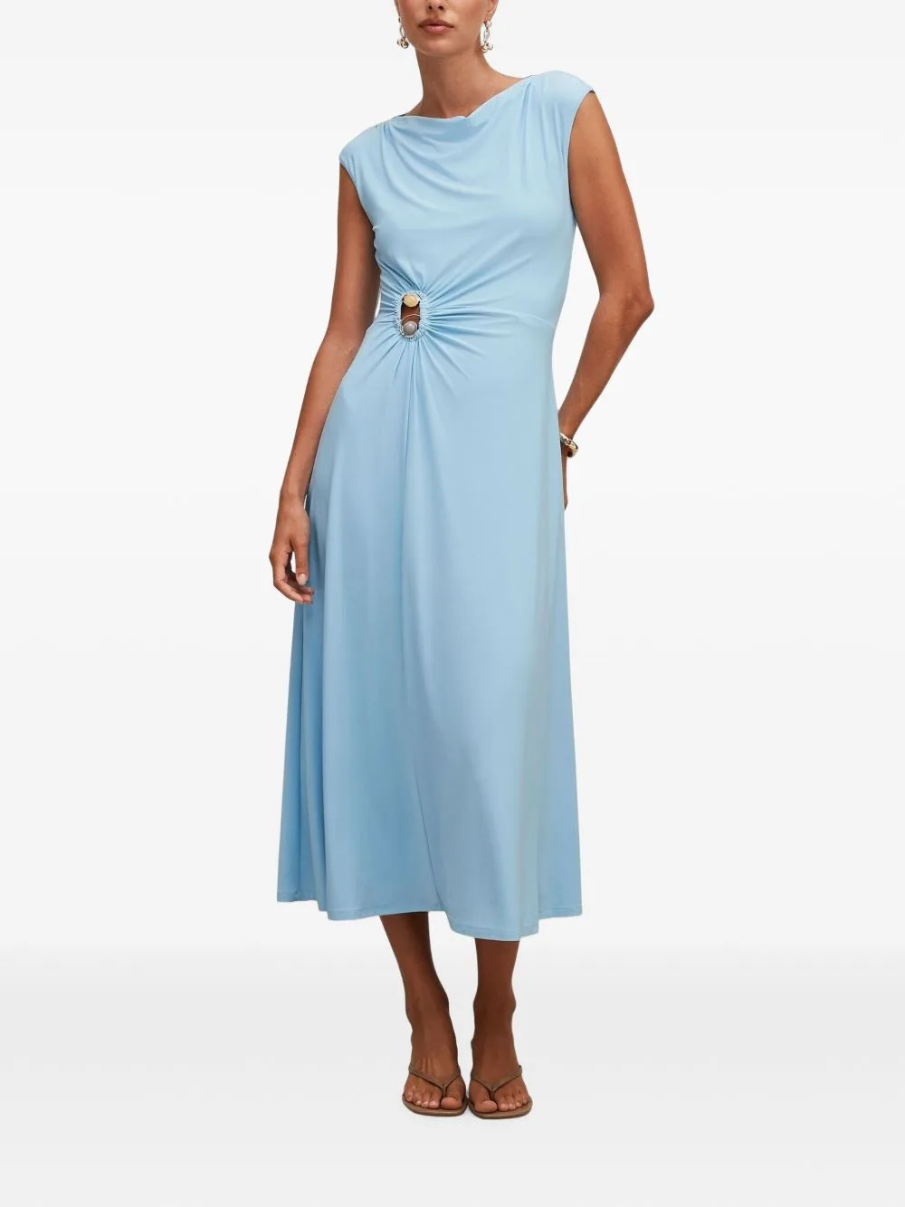 Alaia Gathered Hardware Midi Dress by Ever New