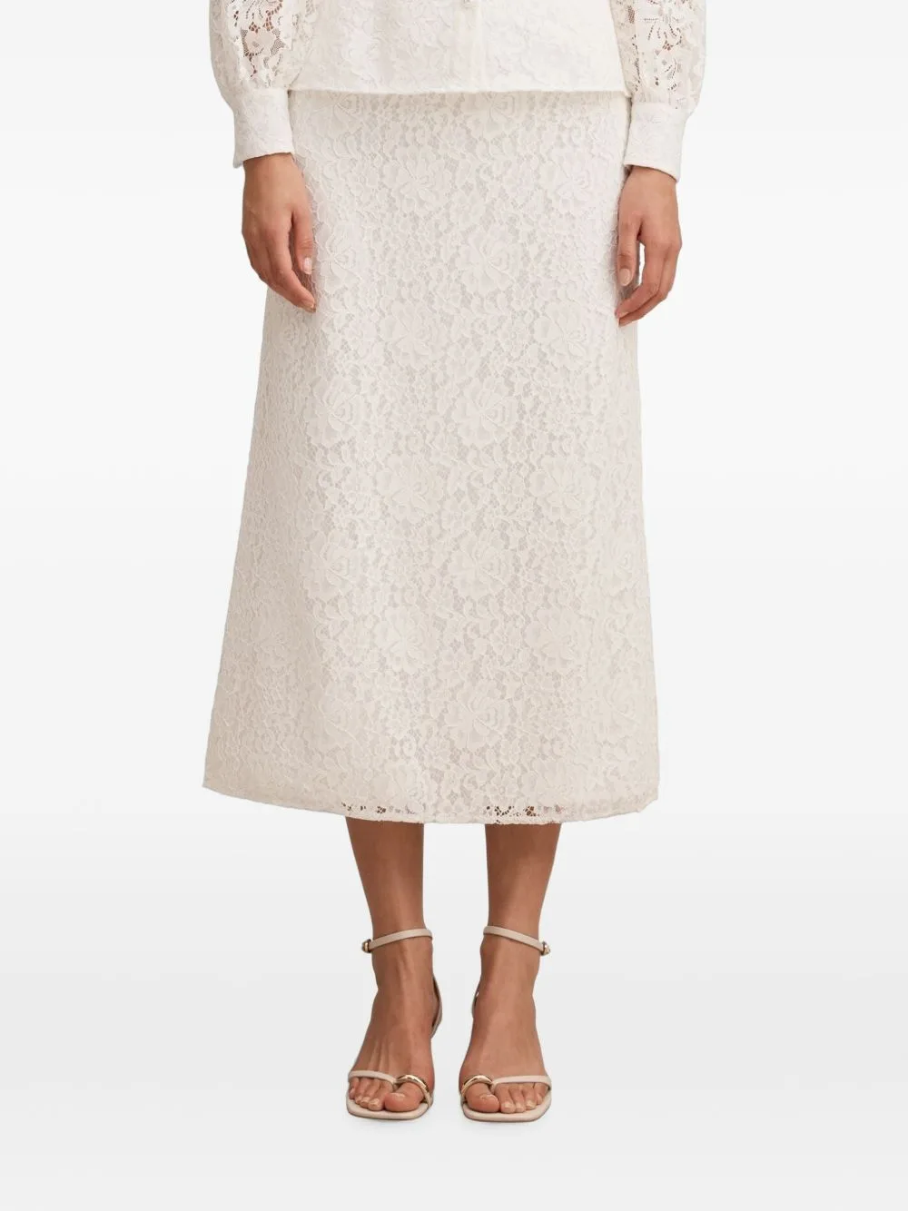 Loretta Floral-Lace Midi Skirt by Ever New