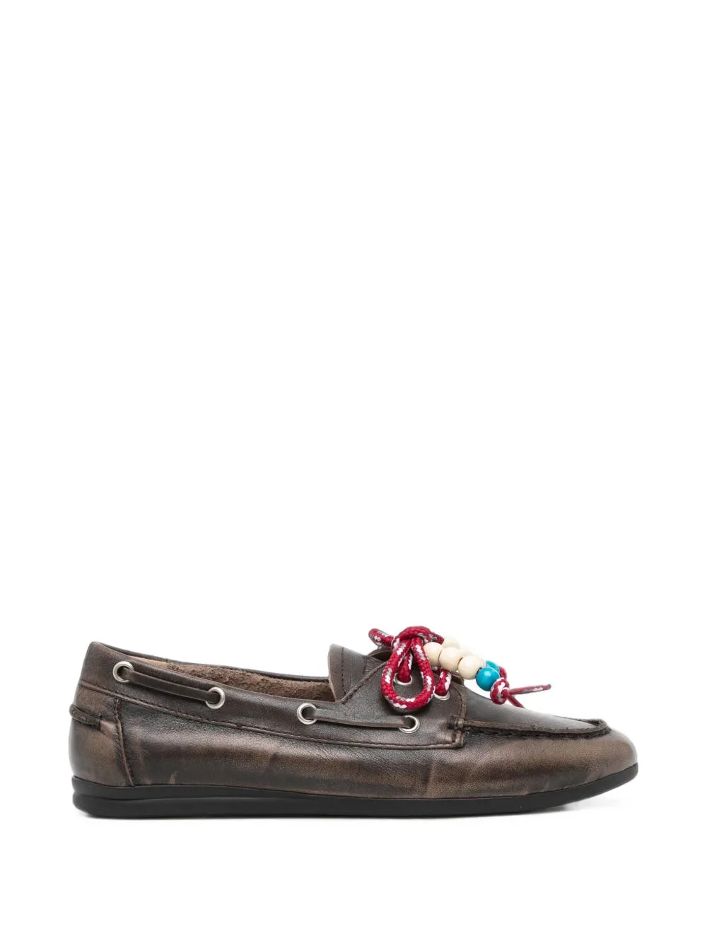 Nahua Beaded Leather Loafers