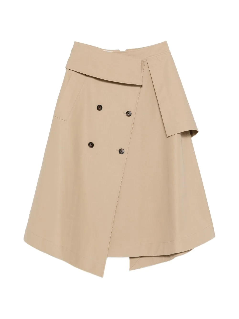Asymmetric Double-Layer Midi Skirt by Róhe
