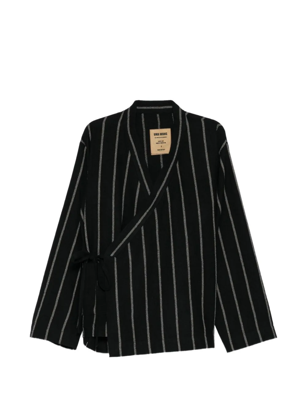 Vertical-Stripe Wrap Blazer by Uma Wang