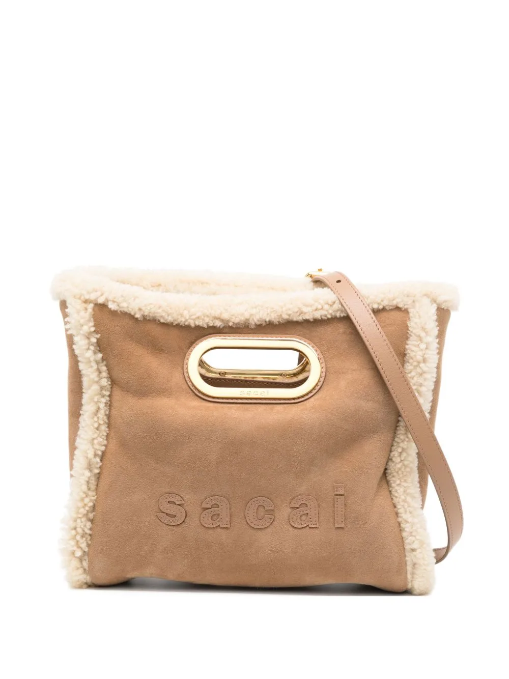 Small Shearling Tote Bag by sacai