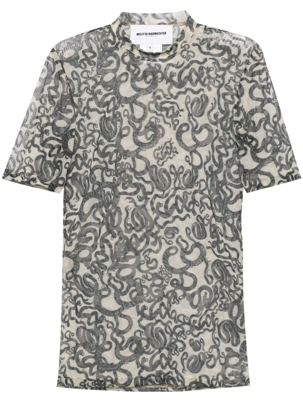 Snake-Print Semi-Sheer T-Shirt by Melitta Baumeister