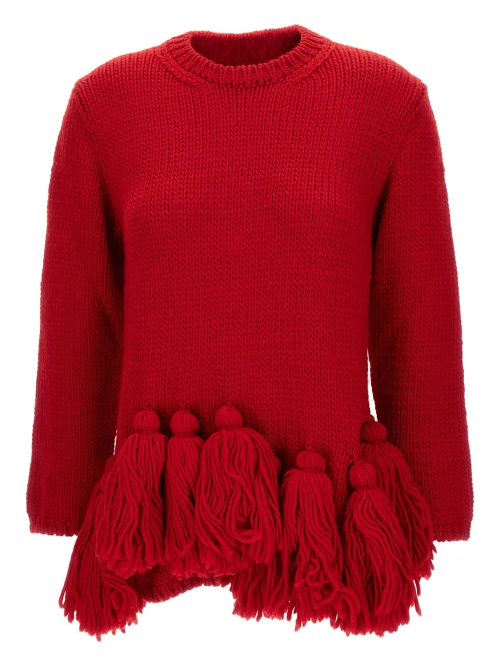 Tassel-Detail Fringed Sweater by Comme Des Garçons