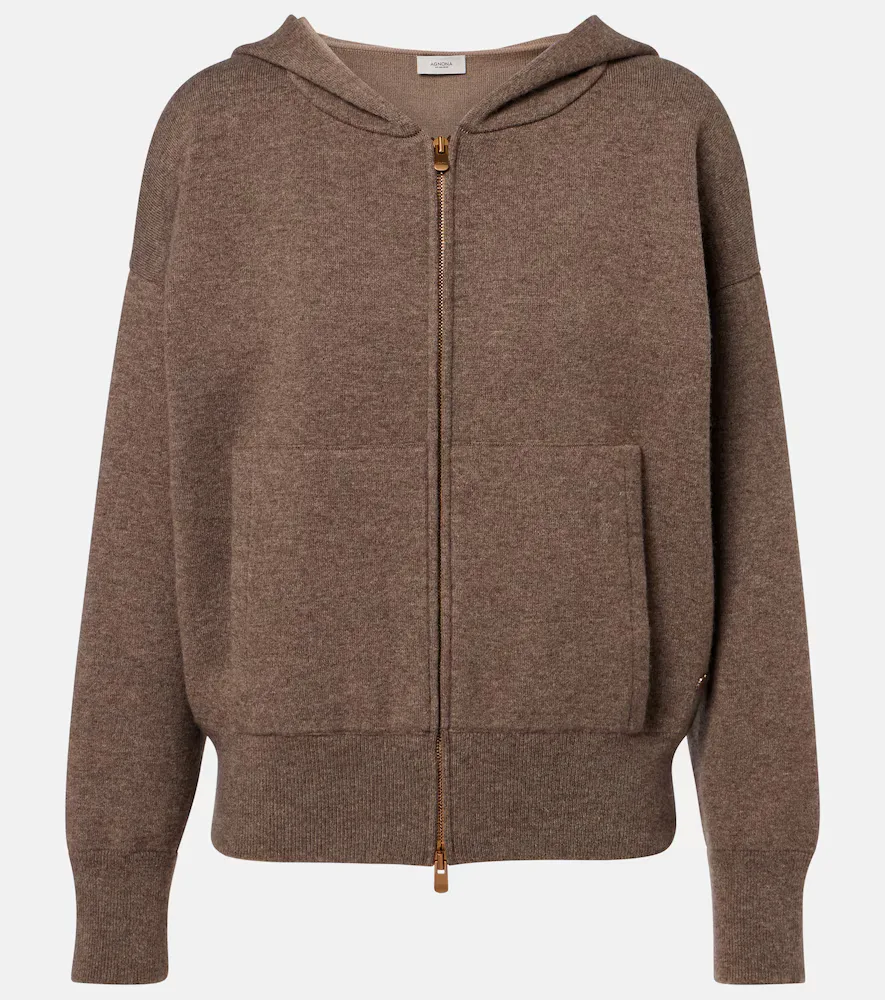 Pull Zippé à Capuche En Cachemire, Laine Et Soie by Agnona