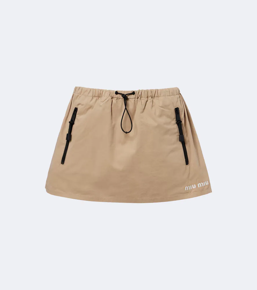 Mini-Jupe En Gabardine De Coton by Miu Miu