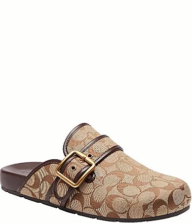 Archival Signature Sateen Jacquard Buckle Clogs