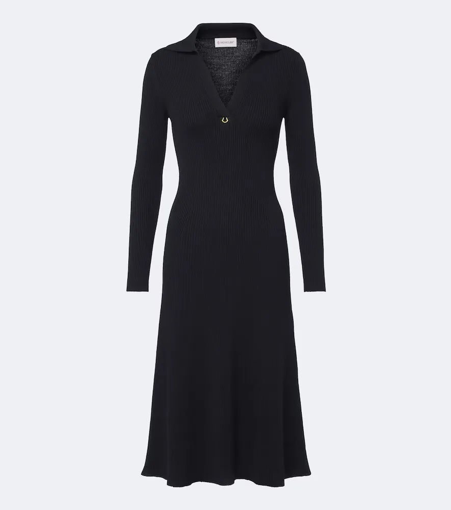 Ribbed-Knit Midi Dress