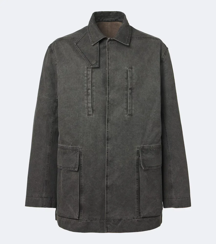Collared Mac Coated Cotton Canvas Jacket by Rick Owens