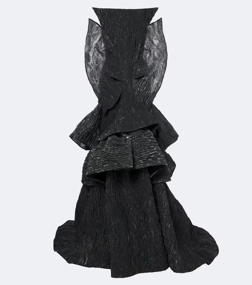Friesian Tiered Cloqu Bustier Gown