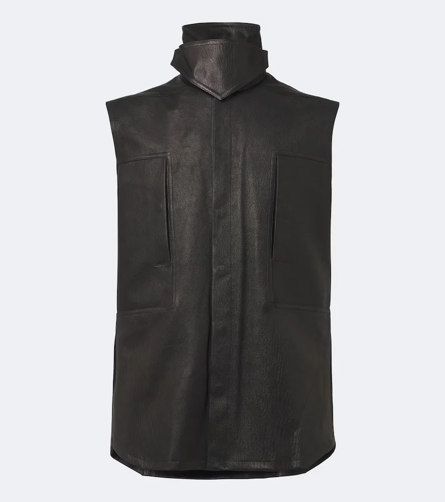 Sl Leather Vest by Rick Owens
