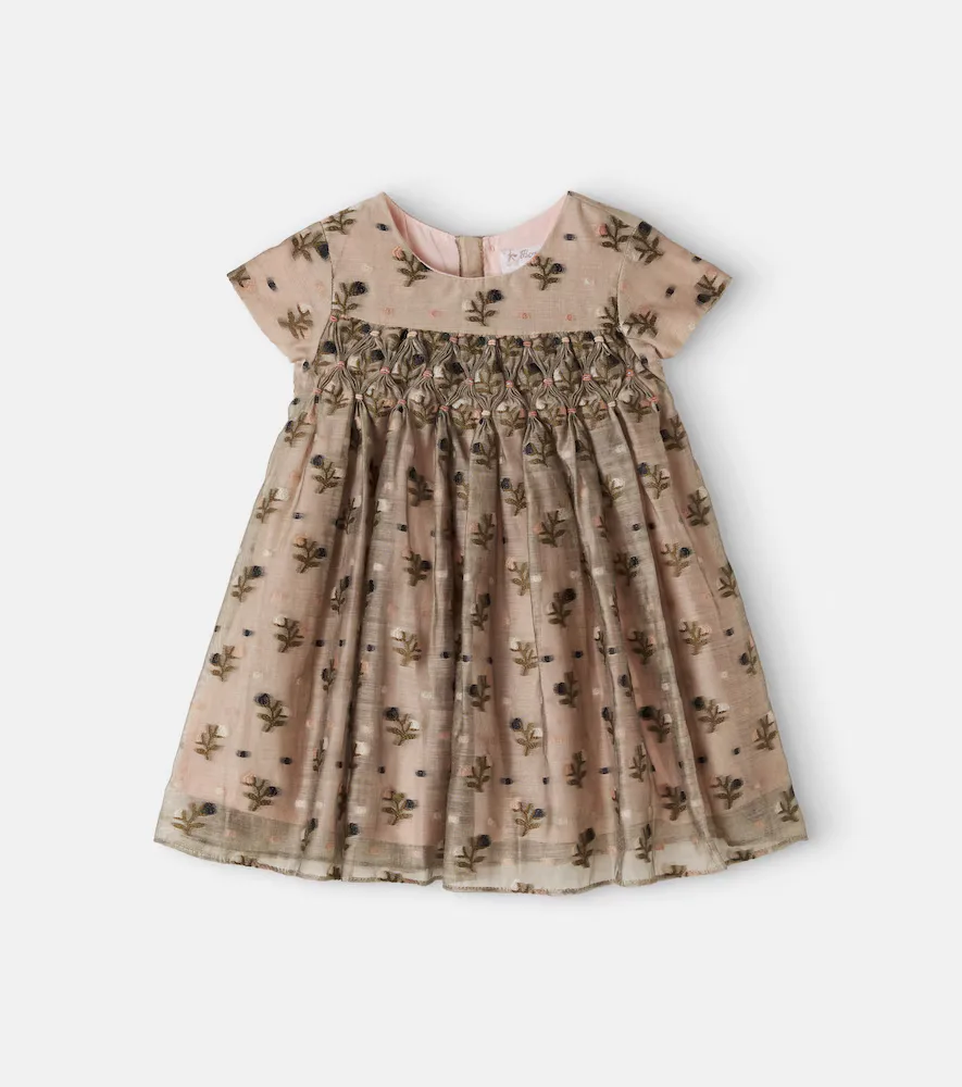 Maruska Embroidered Cotton-Blend Dress by Bonpoint