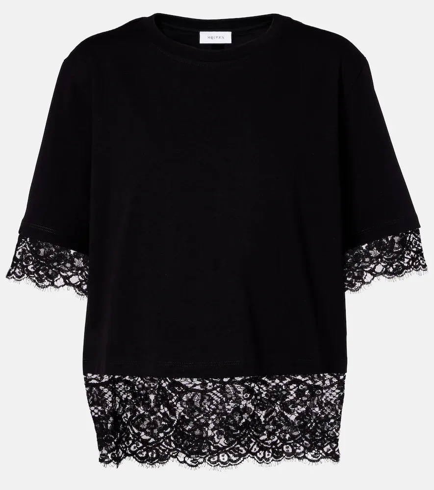 Cotton Lace T-Shirt by Mcqueen