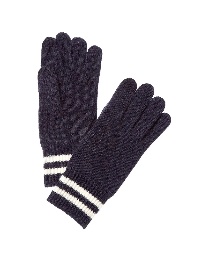 Double Stripe Cuff Touch Tech Cashmere Gloves by Phenix