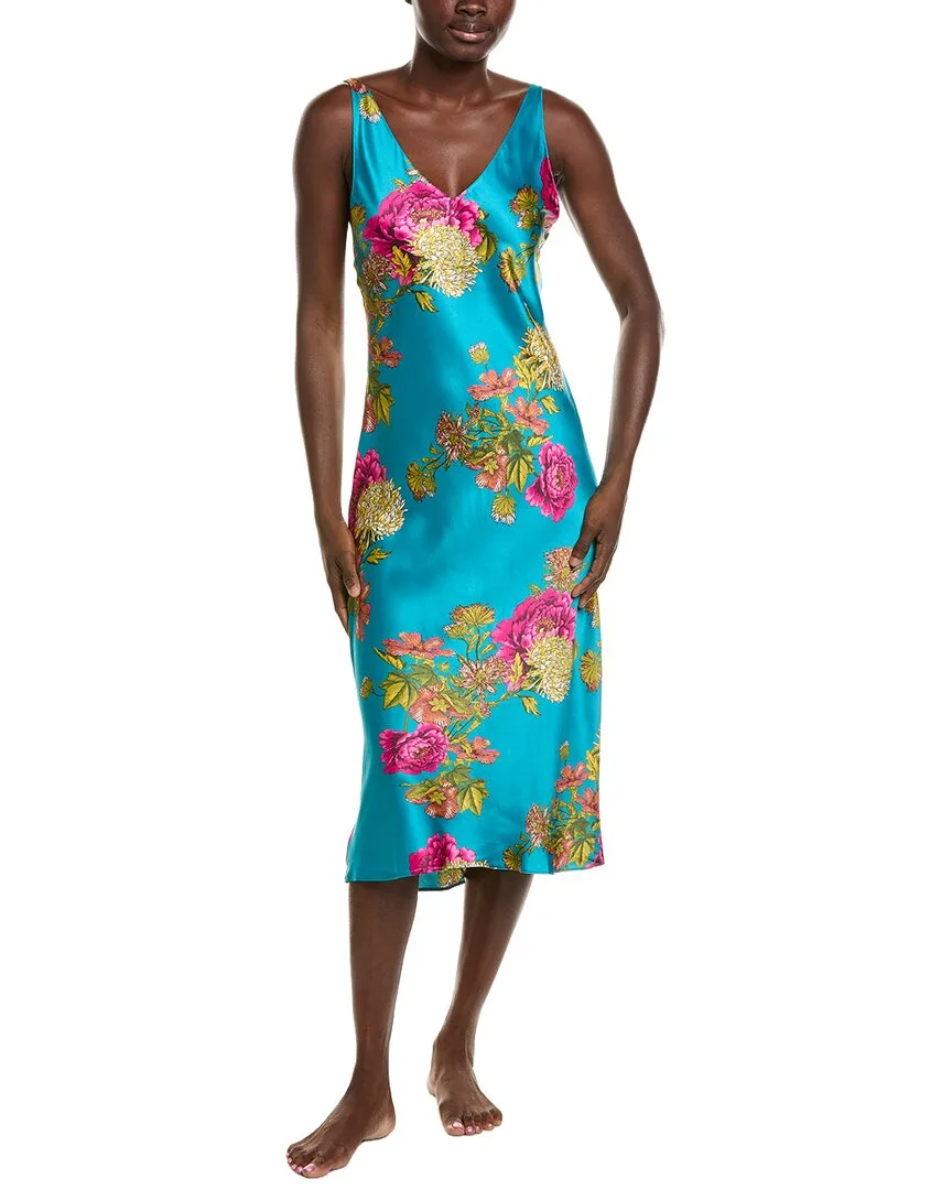 N Natori Crysanthe Printed Satin Gown by Natori