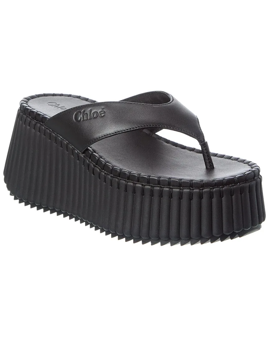 Nama Leather Wedge Slide