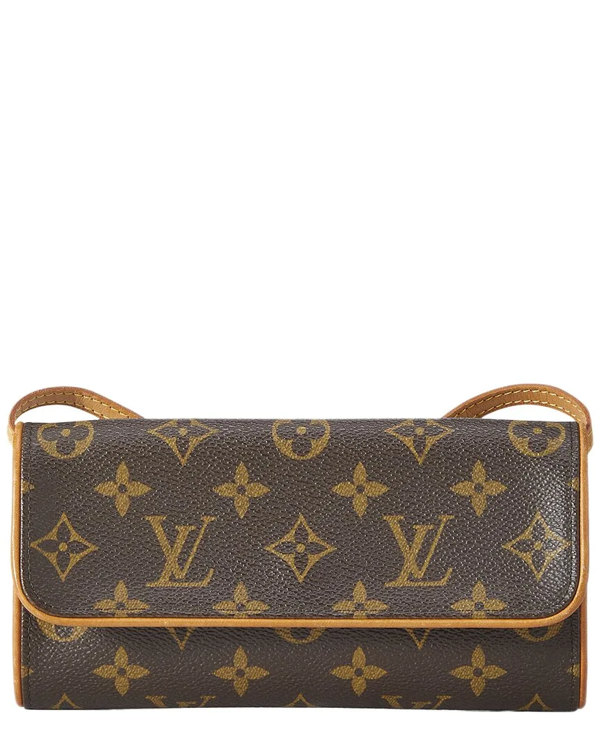 Brown Monogram Coated Canvas Pochette Twin Pm (authentic Pre-Loved) by Louis Vuitton