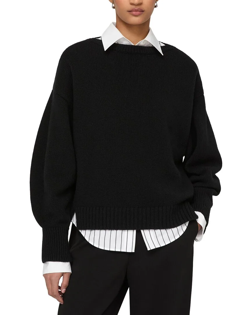 Bateau Neck Dolman Wool & Cashmere-Blend Sweater by Lafayette 148 New York