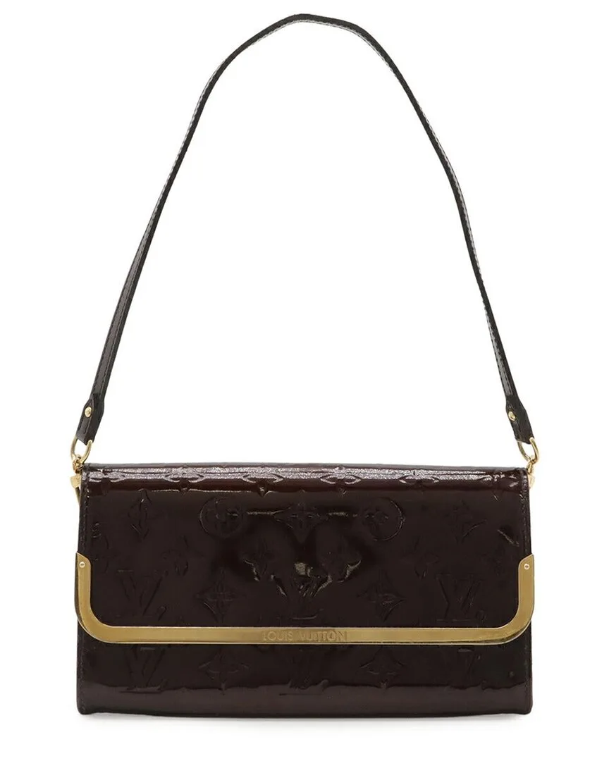 Brown Enamel Rossmore mm Clutch (authentic Pre-Loved)