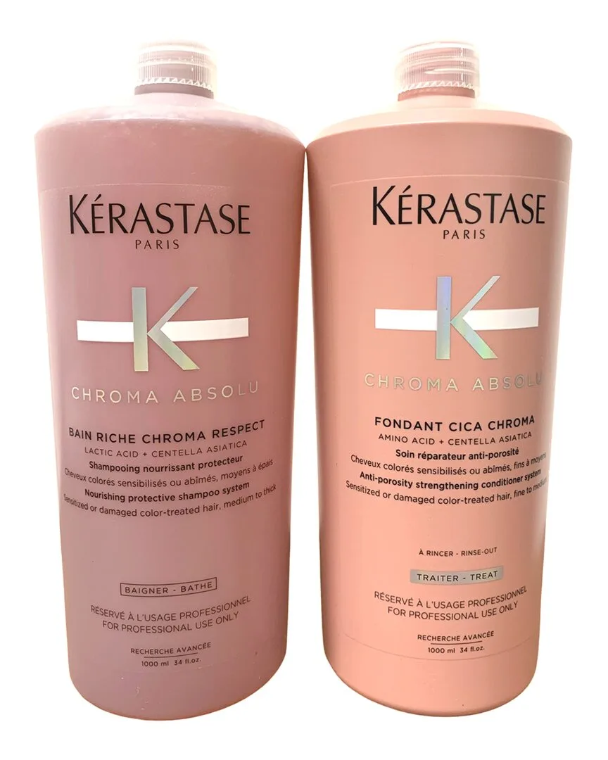 34Oz Chroma Absolu Bain Riche Chroma Respect & Chroma Absolu Fondant Cica Chroma Duo by Krastase