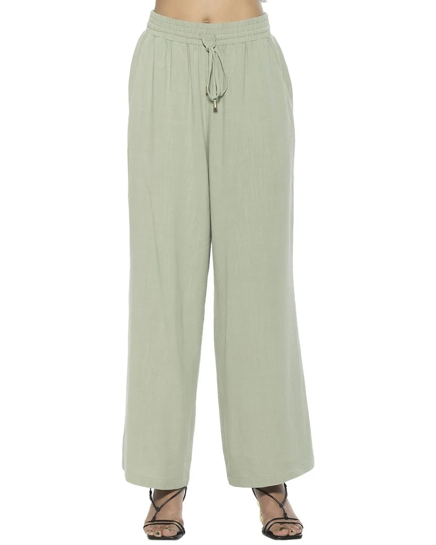 Xila Linen-Blend Wide Leg Pant