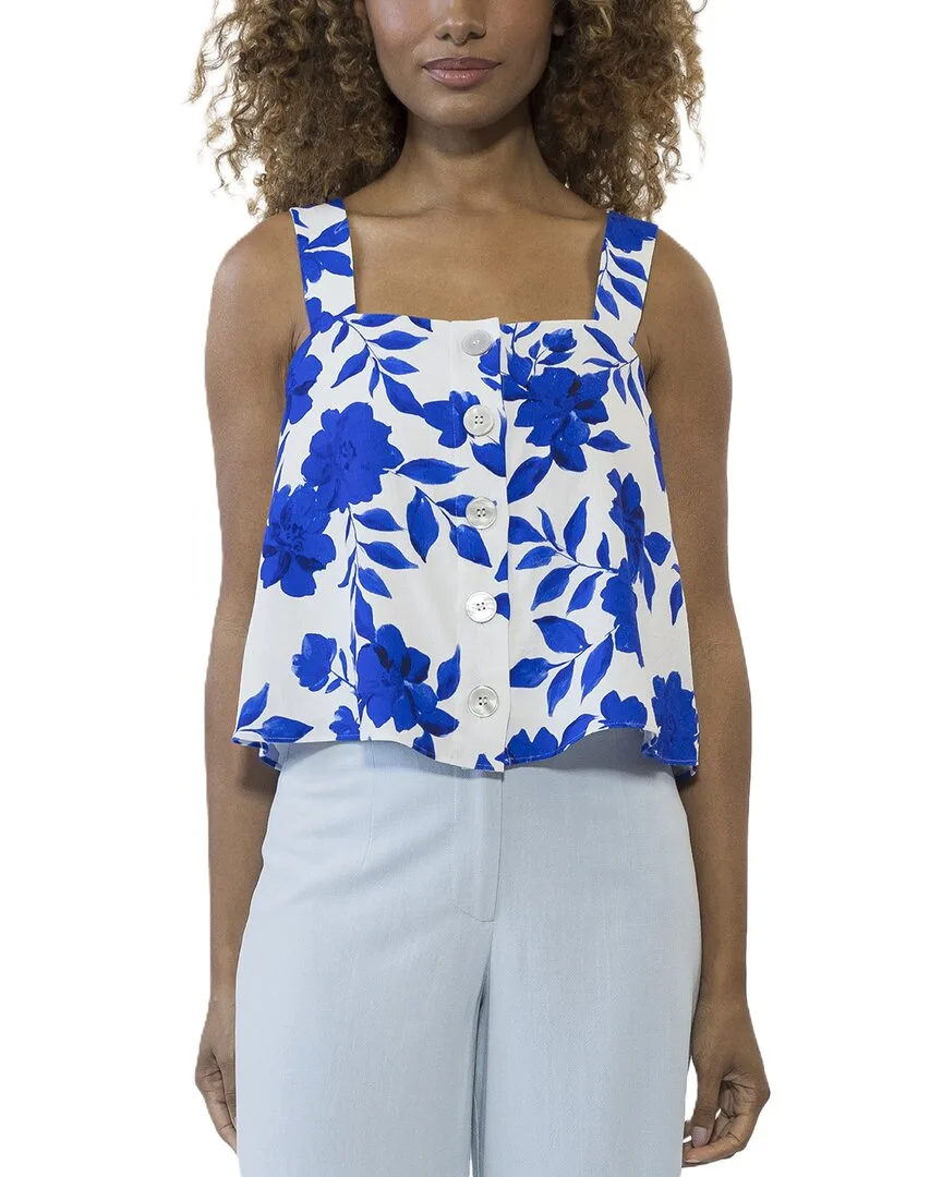 Elena Linen-Blend Top by Alexia Admor