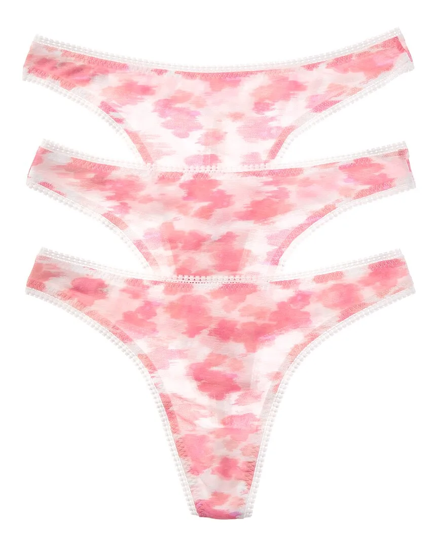 3Pk Multi Mesh Print Thong by Ongossamer