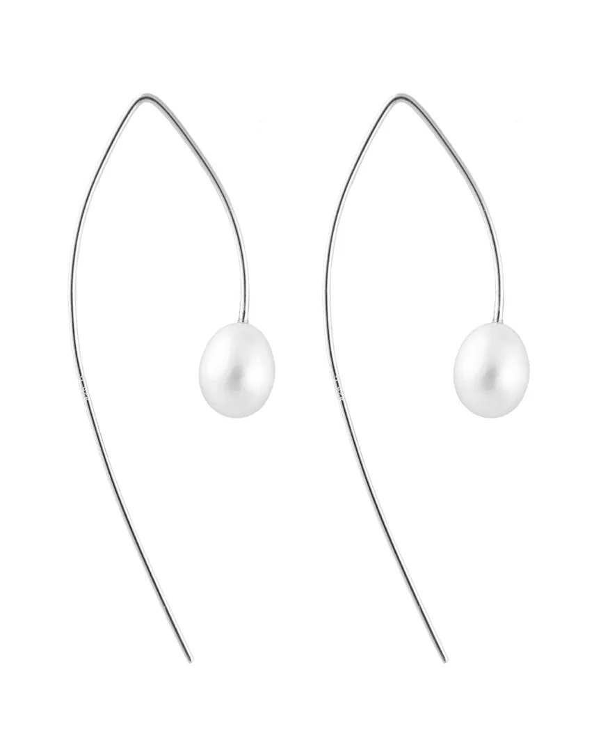 Plated Silver 7.5-8Mm Freshwater Pearl Drop Earrings by Splendid