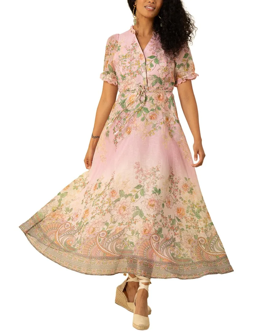 Silk & Linen-Blend Haley Midi Dress by Hale Bob