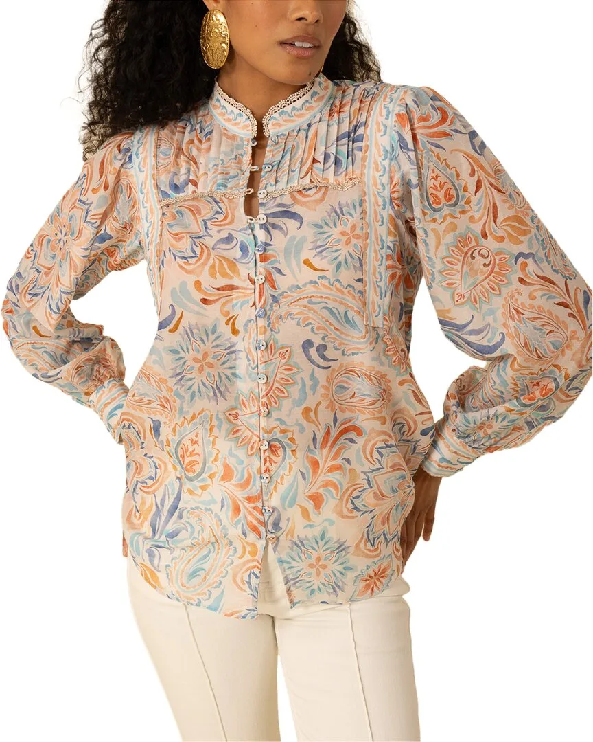 Calliope Silk-Blend Blouse by Hale Bob