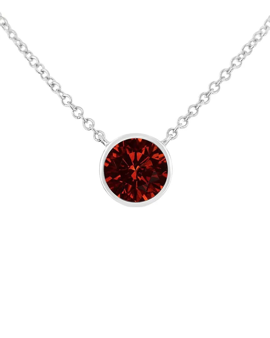 Colorful Gemstones Silver 0.20 ct. tw. Lab-Grown Garnet Pendant Necklace by Haus of Brilliance