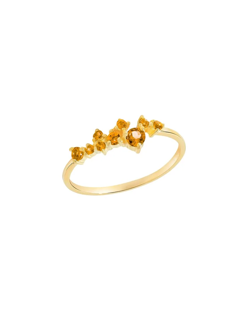 14K Over Silver 0.34 ct. tw. Madeira Citrine Solitaire Ring by Tiramisu