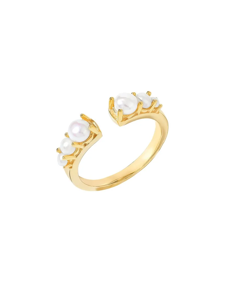 14K Over Silver 1.32 ct. tw. Pearl Bypass Ring by Tiramisu