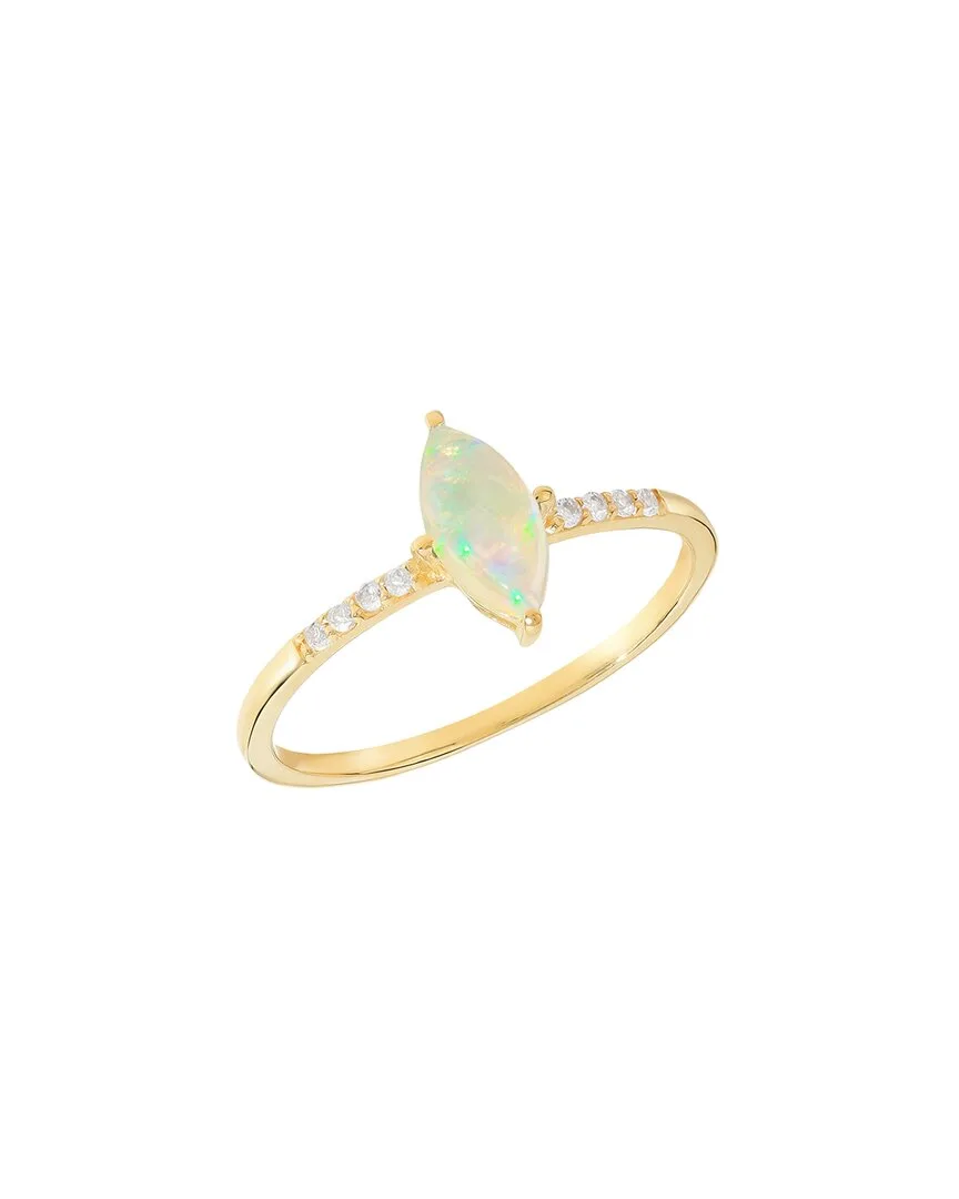 14K Over Silver 0.49 ct. tw. Gemstone Solitaire Ring