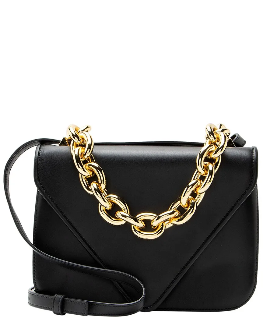 Black Leather Mount Envelope Chain Small Shoulder Bag (authentic Pre-Loved) by Bottega Veneta