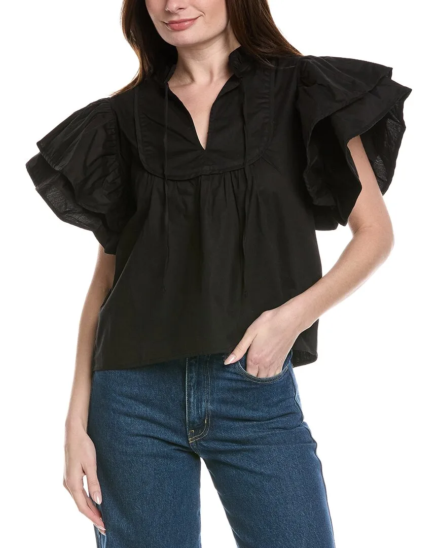 Ruffle Sleeve Top by Sail to Sable