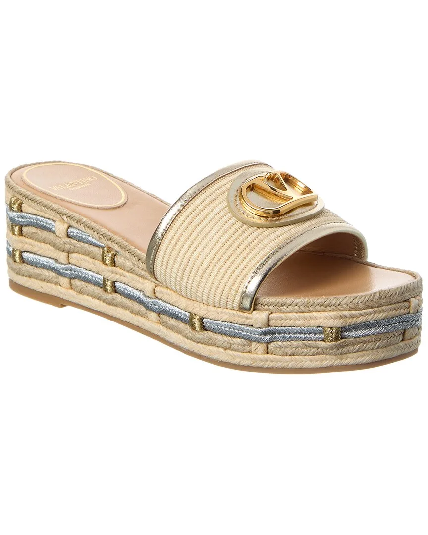 Vlogo Signature 60 Leather-Trim Platform Sandal by Valentino