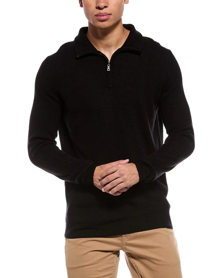 Soft Touch All Over Texture 1/4-Zip Mock Neck Sweater by Weatherproof Vintage