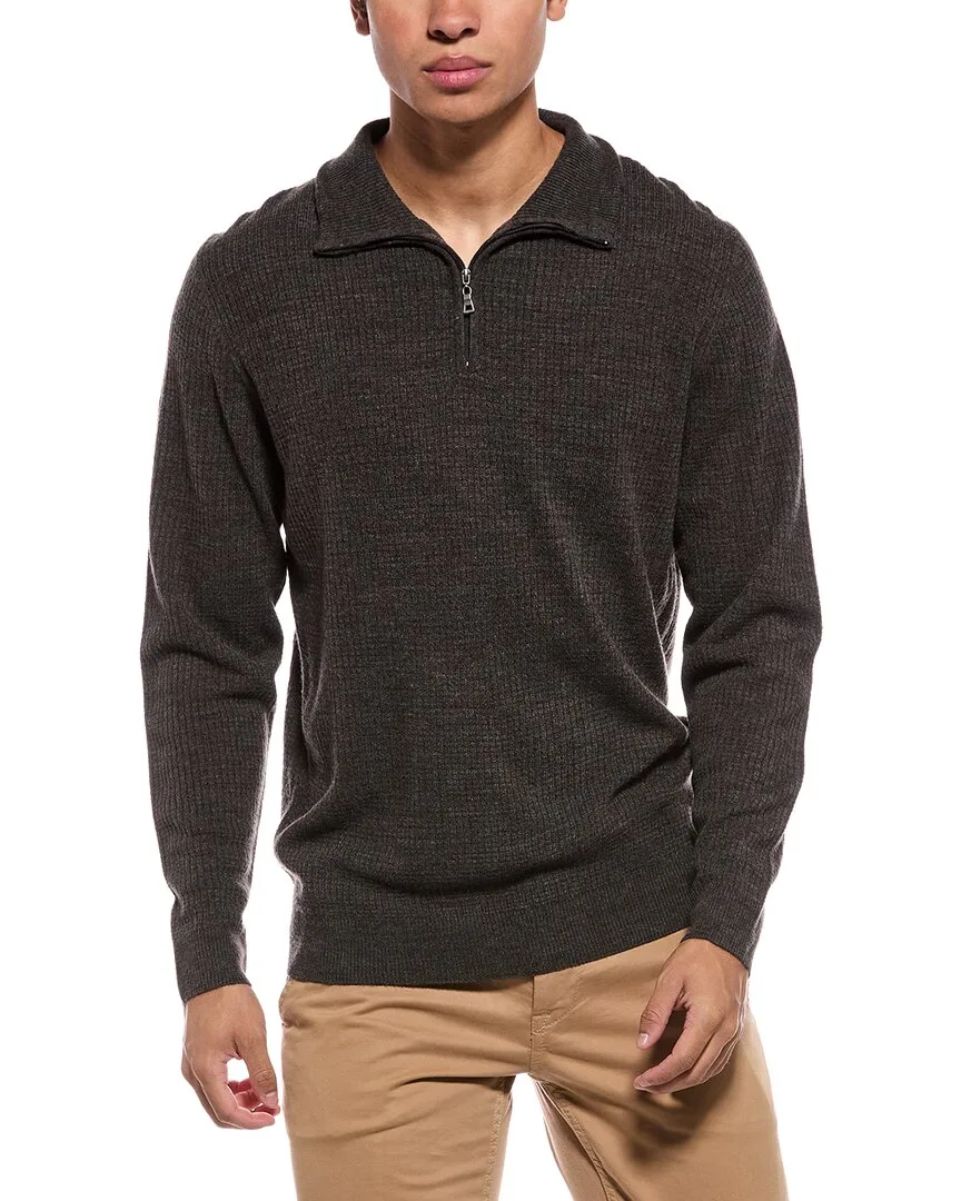 Soft Touch All Over Texture 1/4-Zip Mock Neck Sweater