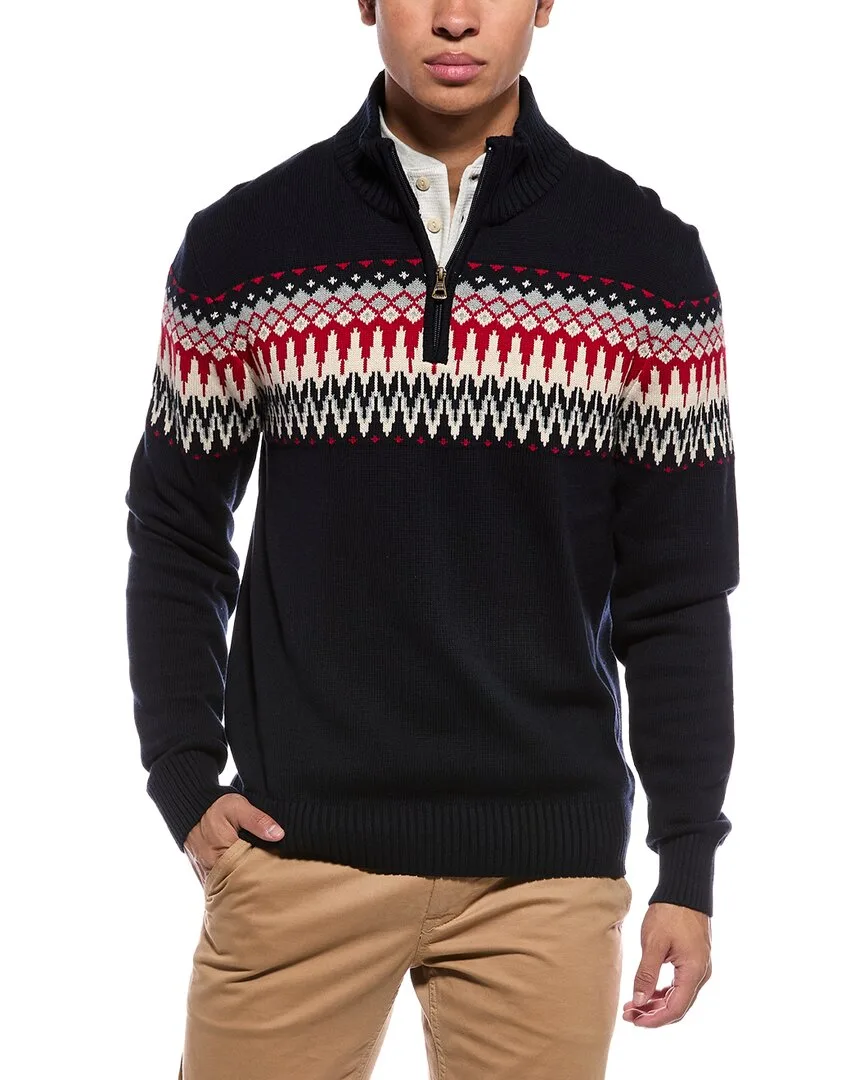 Nordic Yoke Quarter Zip Mock Neck Sweater by Weatherproof Vintage