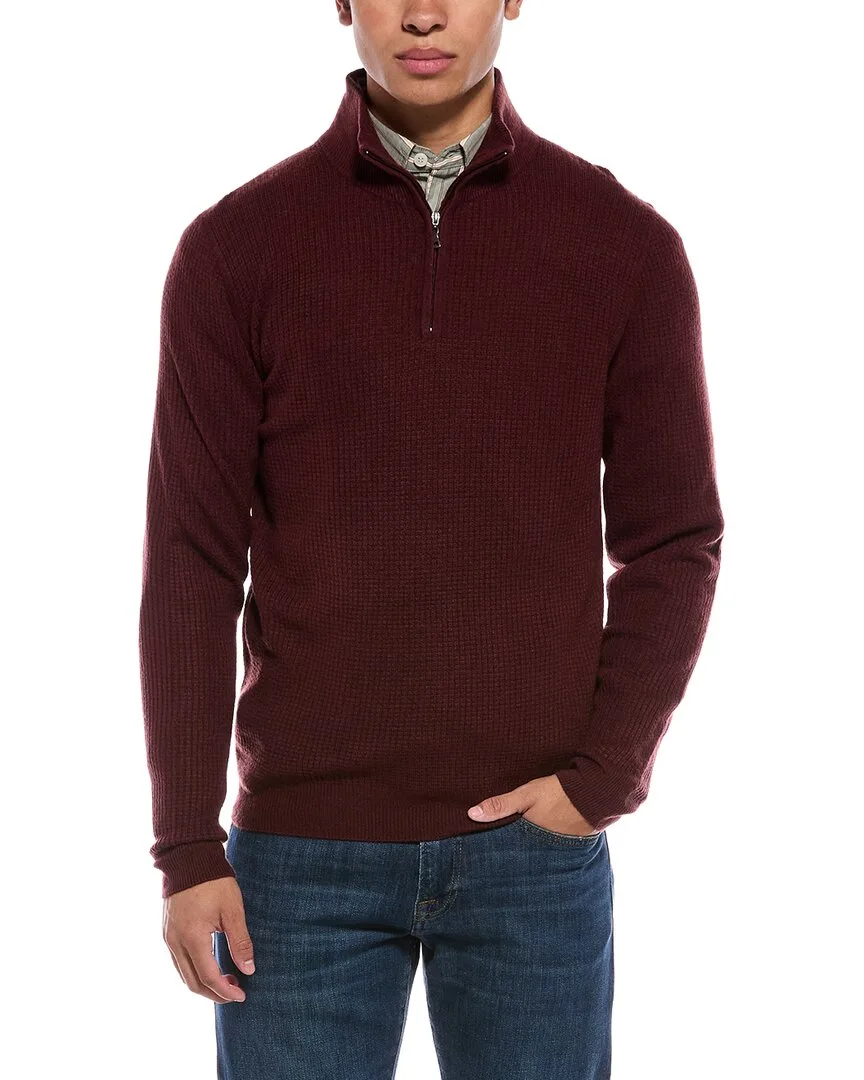 Soft Touch All Over Texture 1/4-Zip Mock Neck Sweater