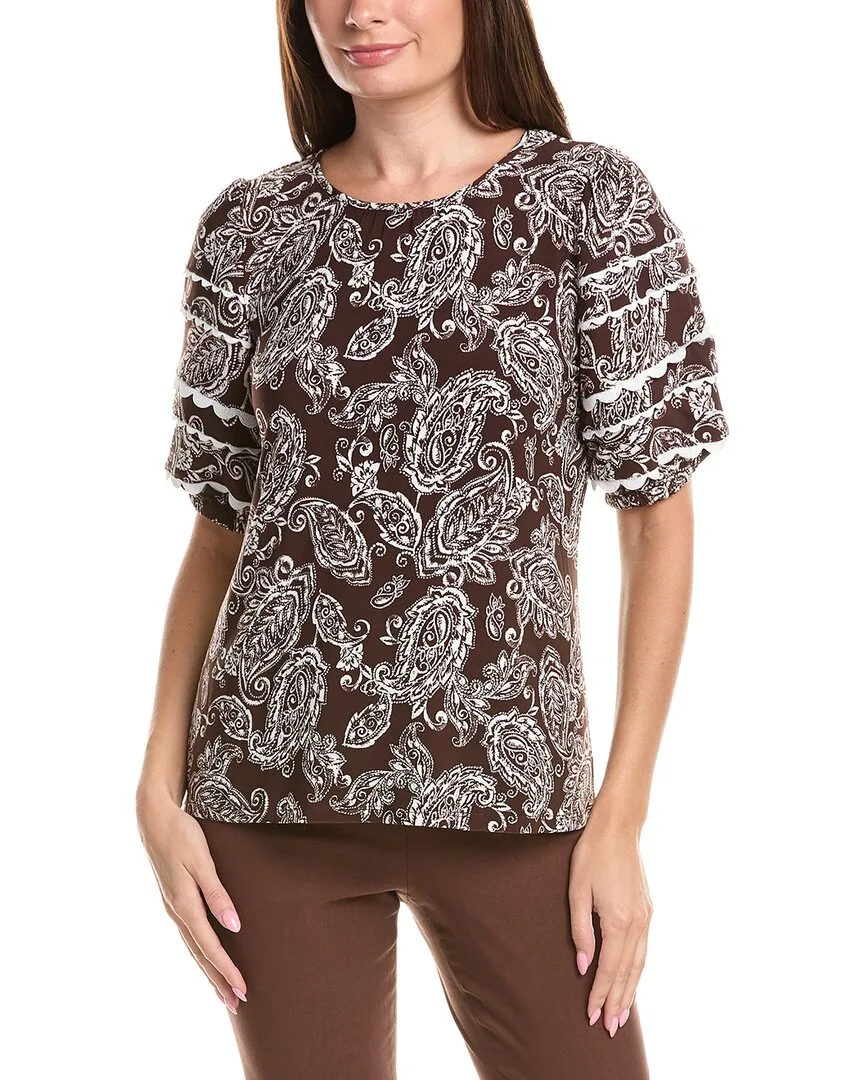 Elbow Rick Rack Top by Jones New York
