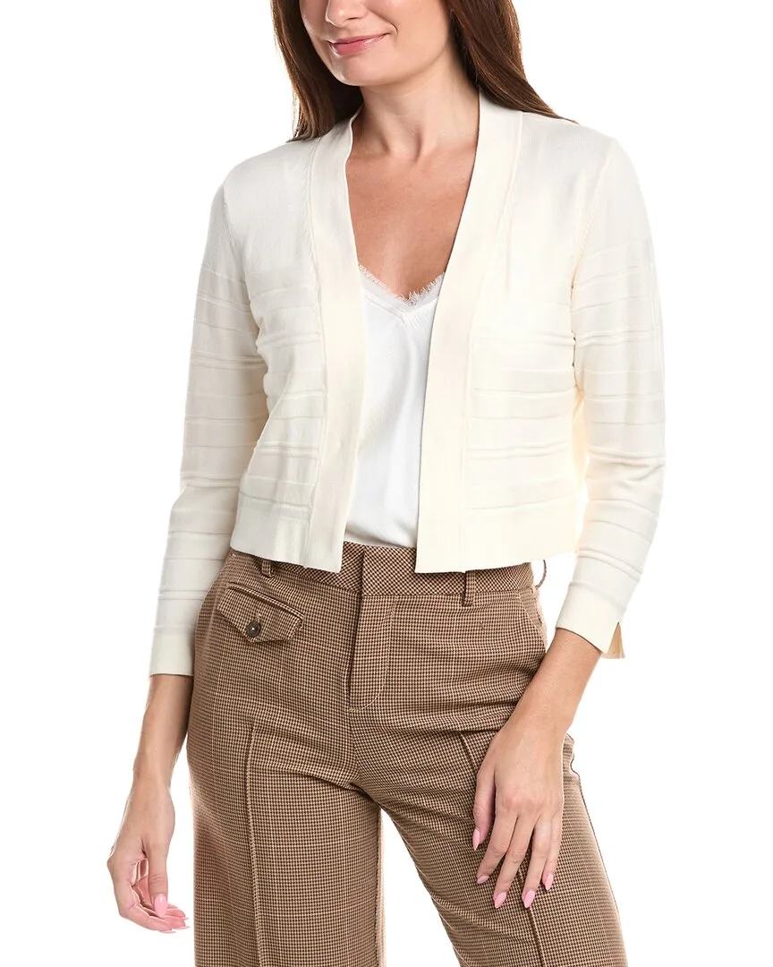 Cropped Striped Stitch Shrug by Jones New York