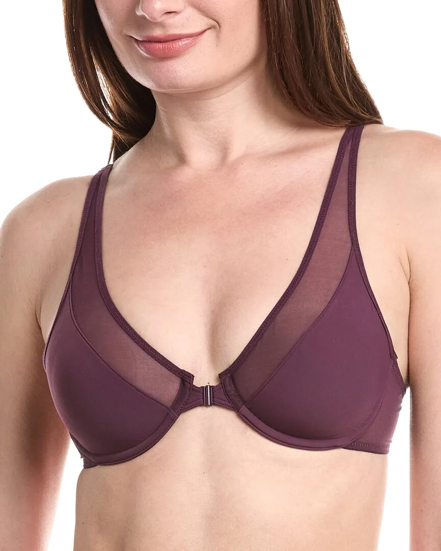 Sheer Opaque Front Close Plunge Bra by Wolford