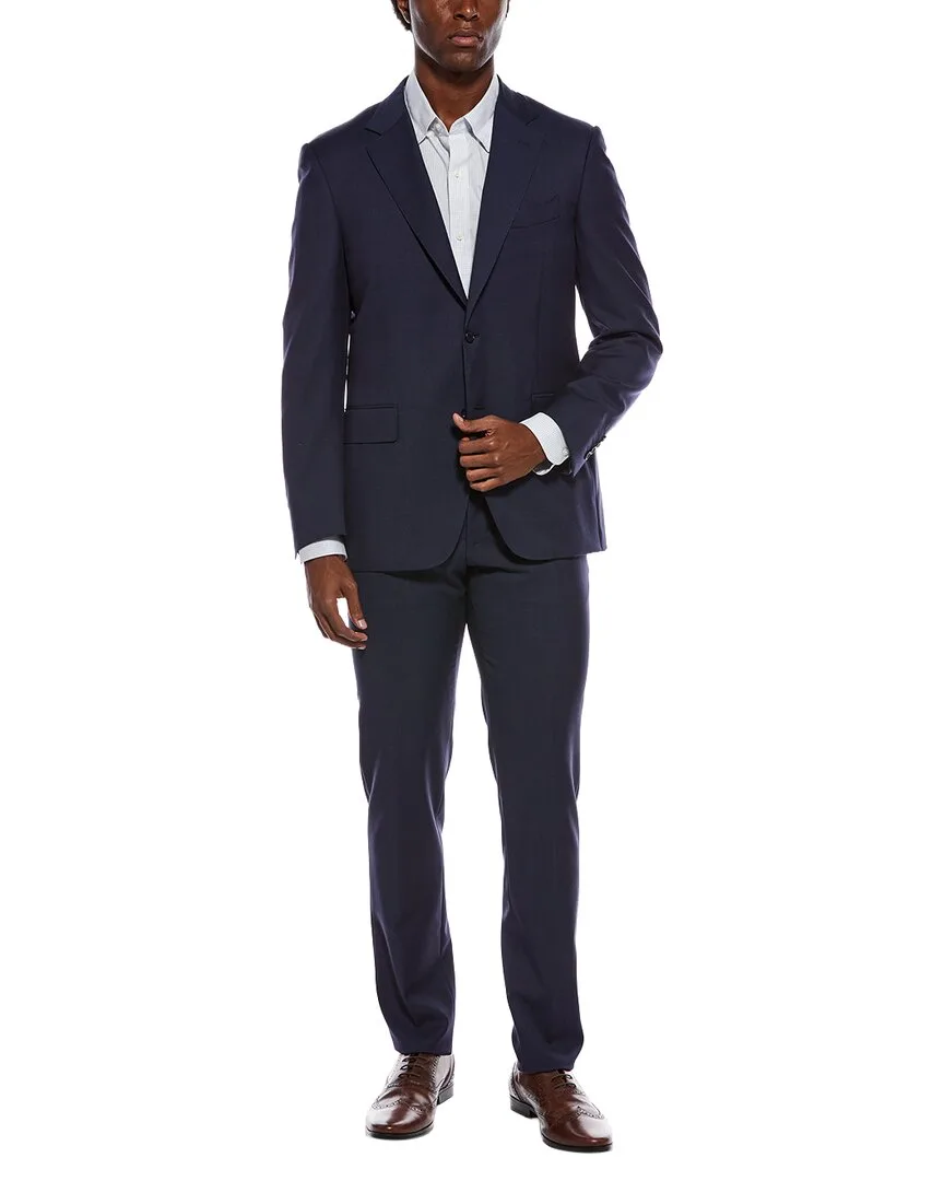 2Pc Wool Suit with Flat Front Pant