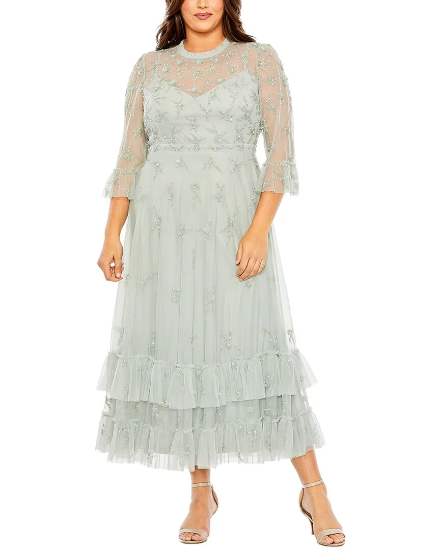 Mac Duggal High Neck Embellished A-Line Gown by M.A.C.